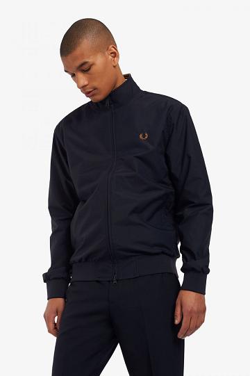 Pánské Bundy Fred Perry Brentham Tmavě Blankyt | CZ 1868LISH